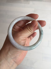 Load image into Gallery viewer, 57mm certified 100% natural type A light green/purple/yellow(FU LU SHOU) with green fly flowers round cut jadeite jade bangle BN54-3124