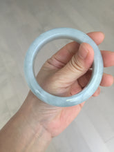 Load image into Gallery viewer, 56.3mm certified 100% natural type A icy watery white light green chubby jadeite jade bangle AH97-0549