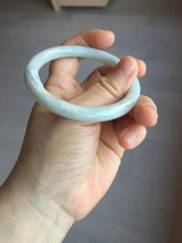Load image into Gallery viewer, 55.5mm certified 100% natural Type A light green white round cut jadeite jade bangle BS2-9564