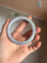 Load image into Gallery viewer, 54.5mm Certified type A 100% Natural dark green gray brown purple two-tone(半山半水) serenity Jadeite bangle PB204-3360