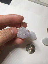 Load image into Gallery viewer, 100% Natural type A light purple white happy Buddha jadeite pendant BP182