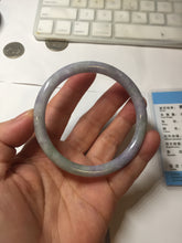 Load image into Gallery viewer, 58mm certified 100% natural Type A light green purple round cut jadeite bangle PB250-5664