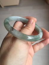 Load image into Gallery viewer, 51.8mm certified Type A 100% Natural icy watery light green/red oval Jadeite Jade bangle BQ9-3799