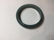 Load image into Gallery viewer, 57.5mm Certified Type A 100% Natural deep sea green/blue/gray/black Guatemala Jadeite bangle AY82-5765
