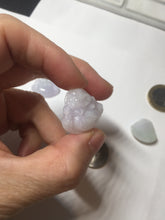 Load image into Gallery viewer, 100% Natural type A light purple white happy Buddha jadeite pendant BP182