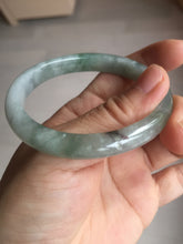 Load image into Gallery viewer, 51.8mm certified Type A 100% Natural icy watery light green/red oval Jadeite Jade bangle BQ9-3799