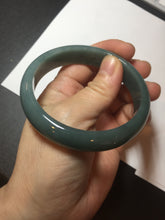 Load image into Gallery viewer, 57.5mm Certified Type A 100% Natural deep sea green/blue/gray/black Guatemala Jadeite bangle AY82-5765