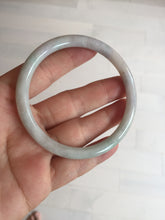 Load image into Gallery viewer, 58mm certified 100% natural type A light green/purple/white slim round cut jadeite jade bangle BN52-3126