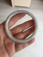 Load image into Gallery viewer, 58mm certified 100% natural type A light green/purple/white slim round cut jadeite jade bangle BN52-3126