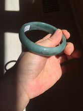 Load image into Gallery viewer, 57.5mm Certified Type A 100% Natural deep sea green/blue/gray/black Guatemala Jadeite bangle AY82-5765