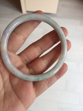 Load image into Gallery viewer, 58mm certified 100% natural type A light green/purple/white slim round cut jadeite jade bangle BN52-3126