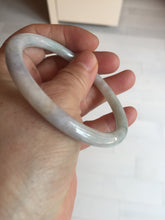 Load image into Gallery viewer, 58mm certified 100% natural type A light green/purple/white slim round cut jadeite jade bangle BN52-3126