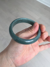 Load image into Gallery viewer, 57.5mm Certified Type A 100% Natural deep sea green/blue/gray/black Guatemala Jadeite bangle AY82-5765