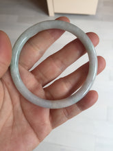 Load image into Gallery viewer, 58mm certified 100% natural type A light green/purple/white slim round cut jadeite jade bangle BN52-3126