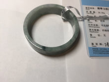 Load image into Gallery viewer, 52.8mm Certified type A 100% Natural green with green floating flowers Jadeite Jade square bangle PC36-0408