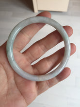 Load image into Gallery viewer, 58mm certified 100% natural type A light green/purple/white slim round cut jadeite jade bangle BN52-3126