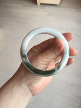 Load image into Gallery viewer, 56mm Certified Type A 100% Natural dark green/white//black Jadeite Jade bangle BK39-8357