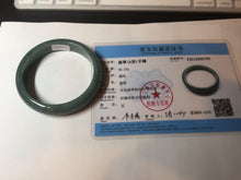 Load image into Gallery viewer, 57.5mm Certified Type A 100% Natural deep sea green/blue/gray/black Guatemala Jadeite bangle AY82-5765