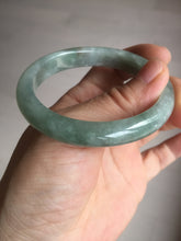 Load image into Gallery viewer, 50mm certified Type A 100% Natural icy watery light green red oval Jadeite Jade bangle BQ8-3804