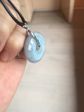 Load image into Gallery viewer, 100% natural type A purple/gray/green jadeite jade safety donut pendant necklace AF25
