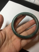 Load image into Gallery viewer, 57.8mm Certified Type A 100% Natural deep sea green/blue/gray/black Guatemala Jadeite bangle GL33-2-5738