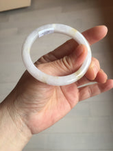 Load image into Gallery viewer, 47mm certified 100% natural Type A light purple white oval jadeite jade bangle PB63-3872