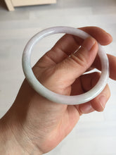 Load image into Gallery viewer, 58mm certified 100% natural type A light green/purple/white slim round cut jadeite jade bangle BN50-3117