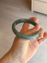 Load image into Gallery viewer, 57.8mm Certified Type A 100% Natural deep sea green/blue/gray/black Guatemala Jadeite bangle GL33-2-5738