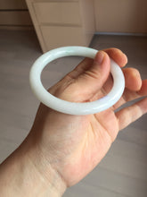 Load image into Gallery viewer, 57.5mm Certified Type A 100% Natural sunny green white round cut Jadeite Jade bangle BF142-4078