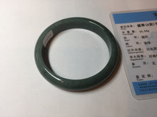 Load image into Gallery viewer, 57.8mm Certified Type A 100% Natural deep sea green/blue/gray/black Guatemala Jadeite bangle GL33-2-5738