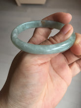 Load image into Gallery viewer, 50.5mm certified Type A 100% Natural icy watery light green red oval Jadeite Jade bangle BQ6-3800