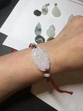 Load image into Gallery viewer, 100% Natural type A light green purple white openwork jadeite pendant BP183