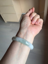 Load image into Gallery viewer, 54.2mm certified 100% natural Type A icy watery light watermelon rind oliy light green/purple/brown( 淡瓜油青) jadeite jade bangle BQ3-8153