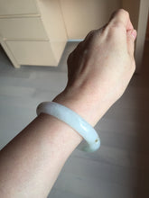 Load image into Gallery viewer, 54.2mm certified 100% natural Type A icy watery light watermelon rind oliy light green/purple/brown( 淡瓜油青) jadeite jade bangle BQ3-8153