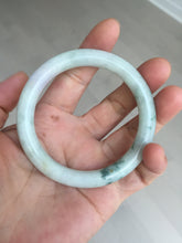Load image into Gallery viewer, 54.2mm Certified type A 100% Natural light green white purple brown(FU LU SHOU) with green floating flowers round cut Jadeite bangle Q132-2859