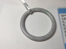 Load image into Gallery viewer, 57mm certified 100% natural type A sunny green/white/purple round cut jadeite jade bangle PC31-2684