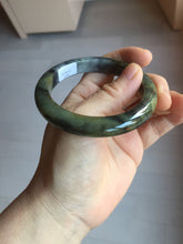 Load image into Gallery viewer, 54.5mm certified Type A 100% Natural dark green/black(青花)/red/brown Jadeite Jade bangle PD126-6288