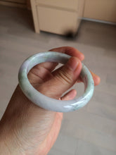 Load image into Gallery viewer, 52.5mm certified type A 100% Natural light green/yellow/purple(FU LU Shou) oval jadeite jade bangle AK59-0766