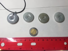 Load image into Gallery viewer, 100% natural type A purple/gray/green jadeite jade safety donut pendant necklace AF25