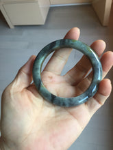 Load image into Gallery viewer, 54.5mm certified Type A 100% Natural dark green/black(青花)/red/brown Jadeite Jade bangle PD126-6288