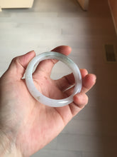 Load image into Gallery viewer, 54.2mm certified 100% natural Type A icy watery light watermelon rind oliy light green/purple/brown( 淡瓜油青) jadeite jade bangle BQ3-8153