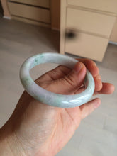 Load image into Gallery viewer, 52.5mm certified type A 100% Natural light green/yellow/purple(FU LU Shou) oval jadeite jade bangle AK59-0766