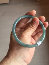 Load image into Gallery viewer, 59.2mm Certified Type A 100% Natural icy watery deep sea dark green/purple/blue/gray/black slim round cut Guatemala Jadeite bangle AU75-3792