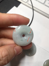 Load image into Gallery viewer, 100% natural type A purple/gray/green jadeite jade safety donut pendant necklace AF25