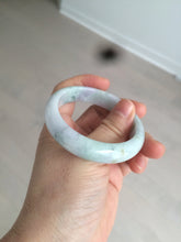 Load image into Gallery viewer, 52.5mm certified type A 100% Natural light green/yellow/purple(FU LU Shou) oval jadeite jade bangle AK59-0766