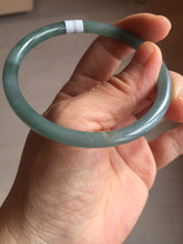 Load image into Gallery viewer, 59.2mm Certified Type A 100% Natural icy watery deep sea dark green/purple/blue/gray/black slim round cut Guatemala Jadeite bangle AU75-3792