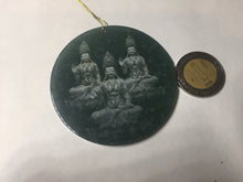 Load image into Gallery viewer, 51.8mm 100% natural blue/black/gray with fly snow Guatemala  jadeite jade Guanyin (观音) safe and sound pendant/worry stone/decor BK111