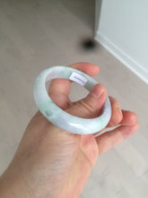 Load image into Gallery viewer, 52.5mm certified type A 100% Natural light green/yellow/purple(FU LU Shou) oval jadeite jade bangle AK59-0766