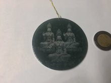 Load image into Gallery viewer, 51.8mm 100% natural blue/black/gray with fly snow Guatemala  jadeite jade Guanyin (观音) safe and sound pendant/worry stone/decor BK111