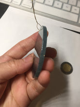 Load image into Gallery viewer, 51.8mm 100% natural blue/black/gray with fly snow Guatemala  jadeite jade Guanyin (观音) safe and sound pendant/worry stone/decor BK111